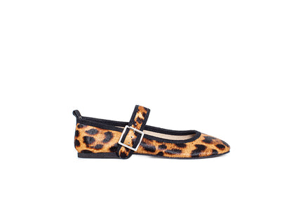 Mary Jane ballet flats - calfhair leopard print