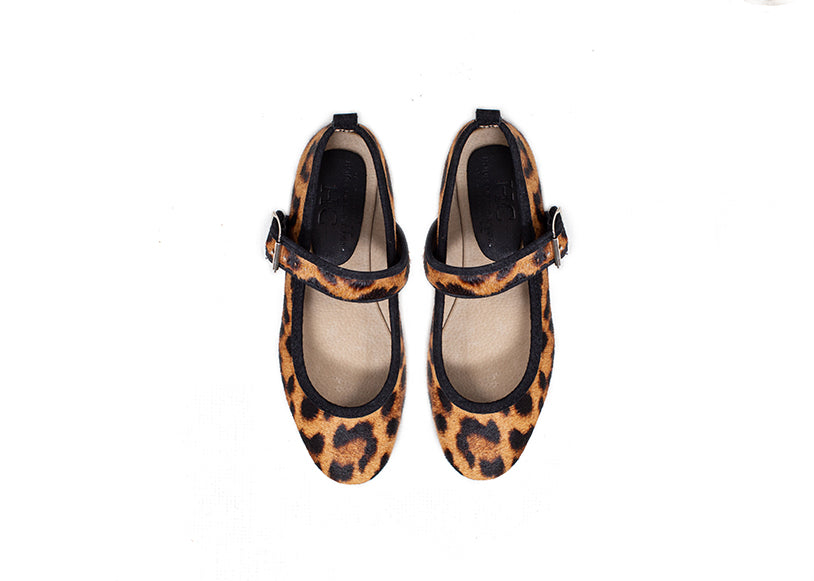 Mary Jane ballet flats - calfhair leopard print