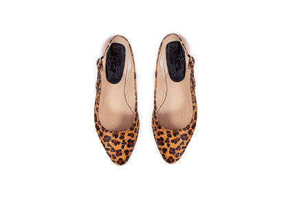 Slingback - Calfhair leopard print