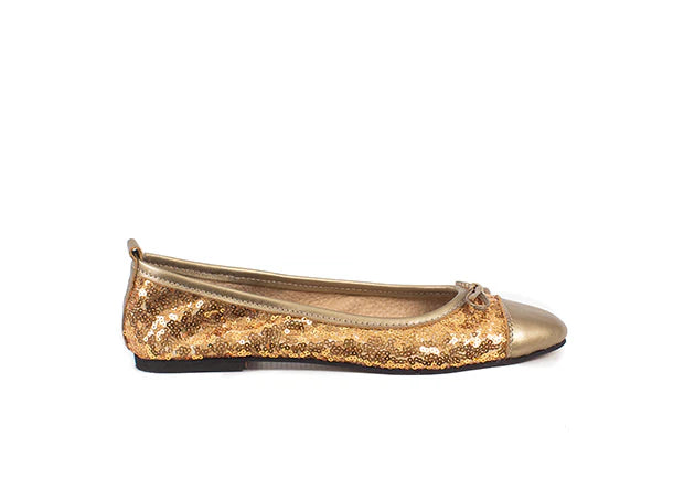 Ballet Flat - Gold Sequins