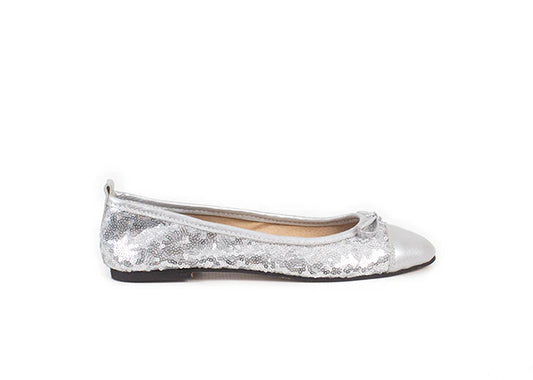 Ballet Flat - Silver Sequins