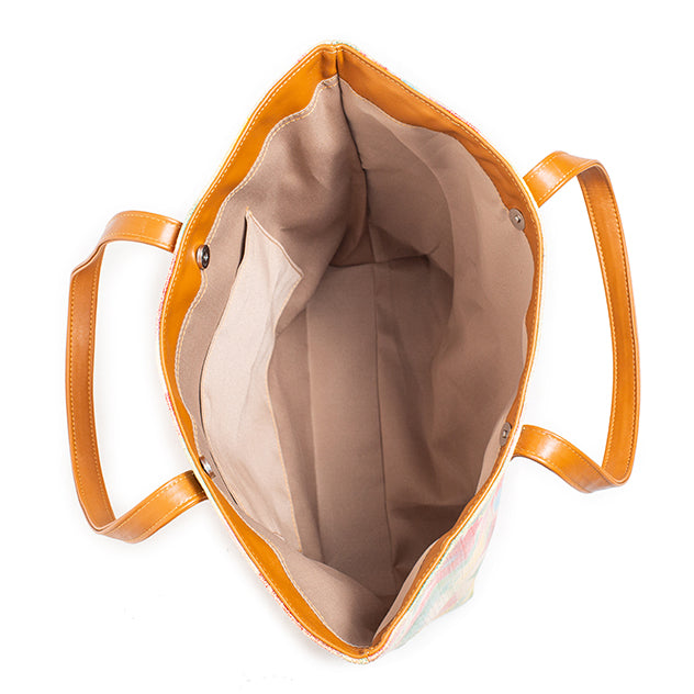 Printed raffia shopper