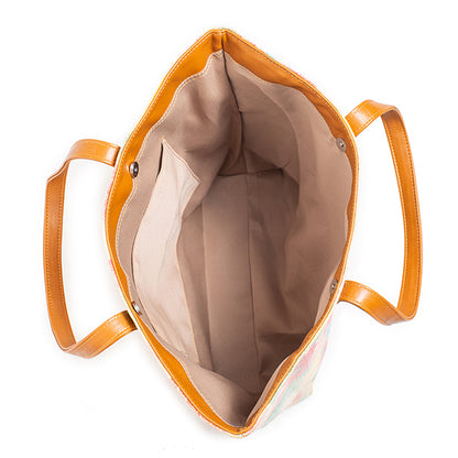 Printed raffia shopper