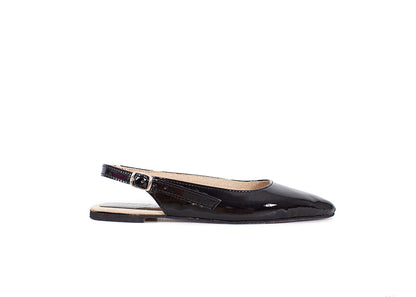 Slingback - Black patent supaletha