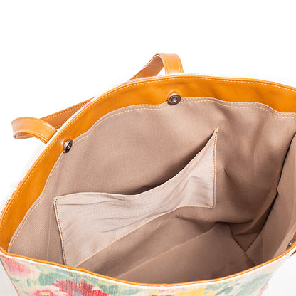 Printed raffia shopper