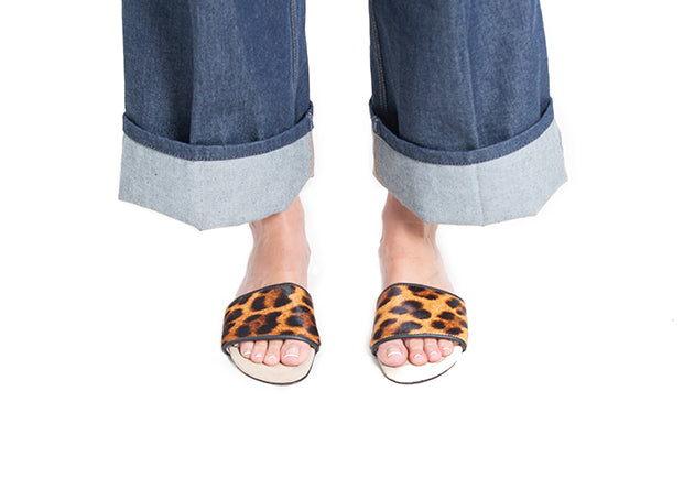 Leopard print slides