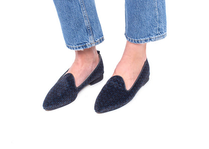 Pointed Loafer - printed velvet