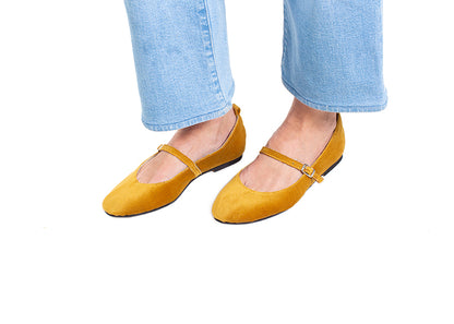 Mary Jane ballet flats - ochre