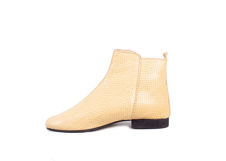 Classic ankle boot - neutral snakeprint leather