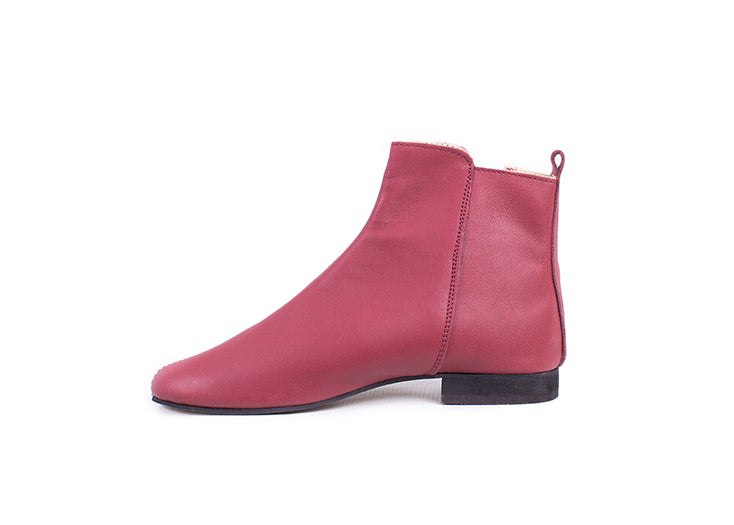 Classic ankle boot - burgundy leather