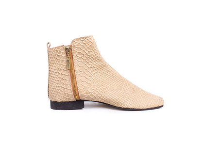 Classic ankle boot - neutral snakeprint leather