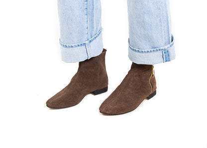 Classic ankle boot - chocolate brown suede leather