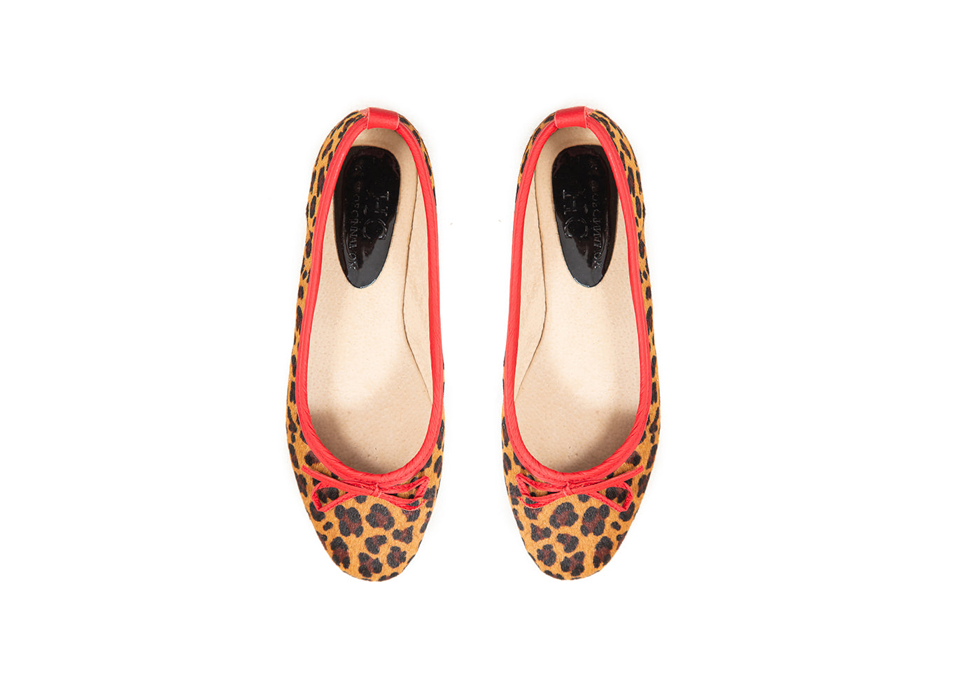 Ballet Flat - Leopard print with red trim