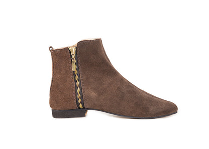 Classic ankle boot - chocolate brown suede leather