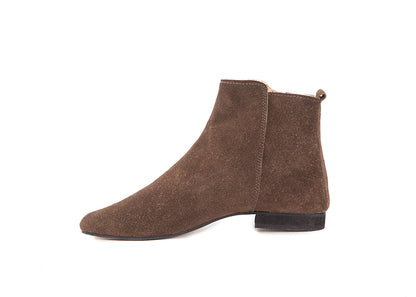Classic ankle boot - chocolate brown suede leather