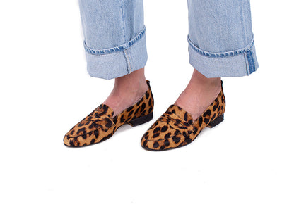 Classic penny loafer - calfhair leopard print