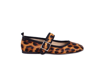 Mary Jane square toe - calfhair leopard print