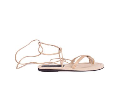 Gold lace-up sandals