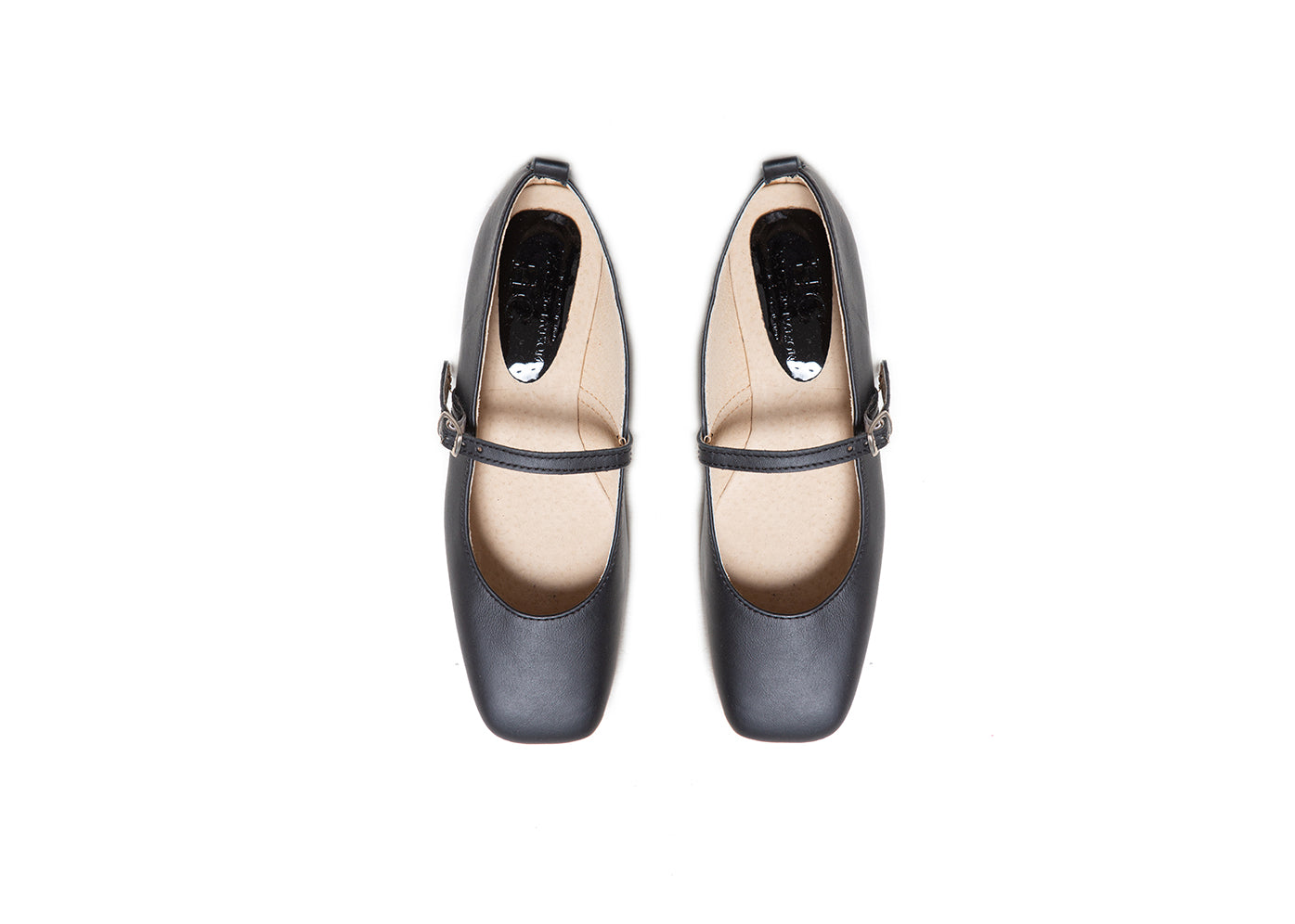 Mary Jane square toe - black leather