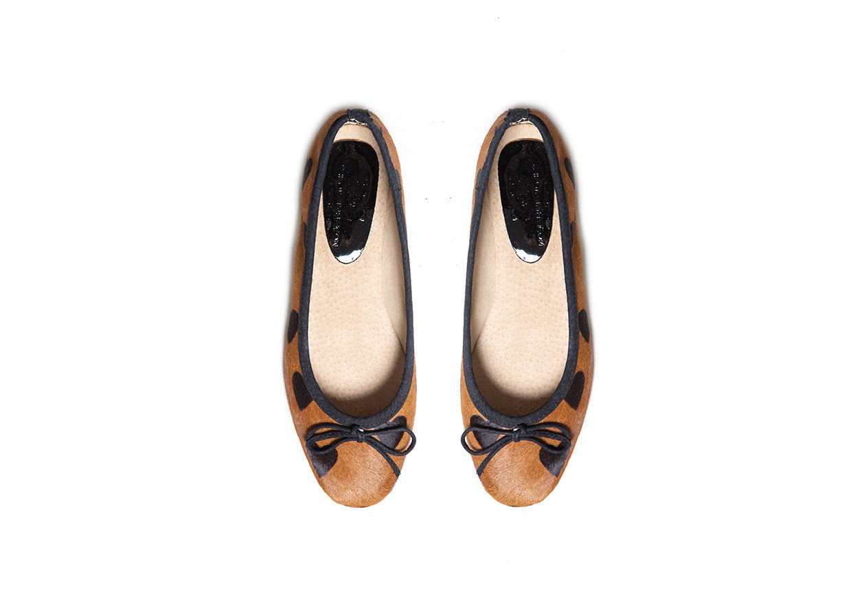 Ballet Flat - calfhair heart print