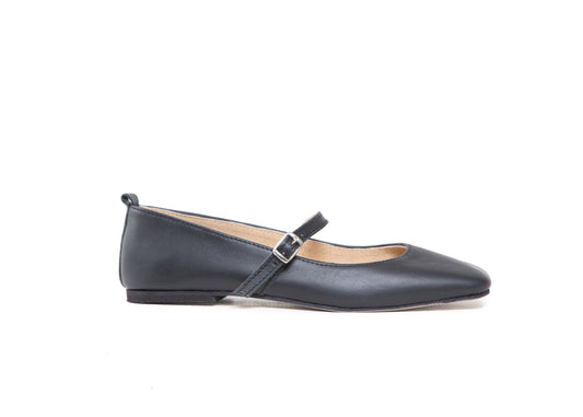 Mary Jane square toe - black leather