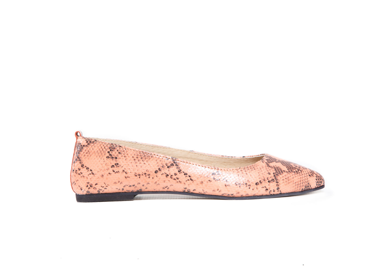 Pointed Flat - coral snake print leather
