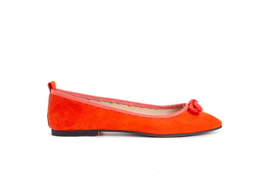 Ballet Flat - tangerine suede