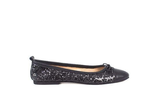 Ballet Flat - Black Sequins