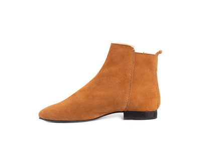 Classic ankle boot - tan suede leather