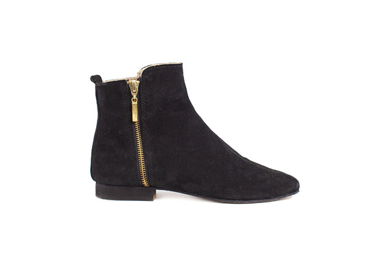 Classic ankle boot - suede black leather