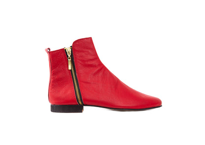 Classic ankle boot - red leather