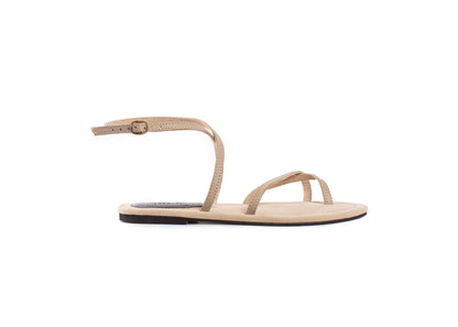 Strappy sandal - nude leather