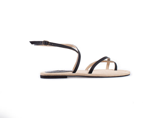 Strappy sandal - black leather