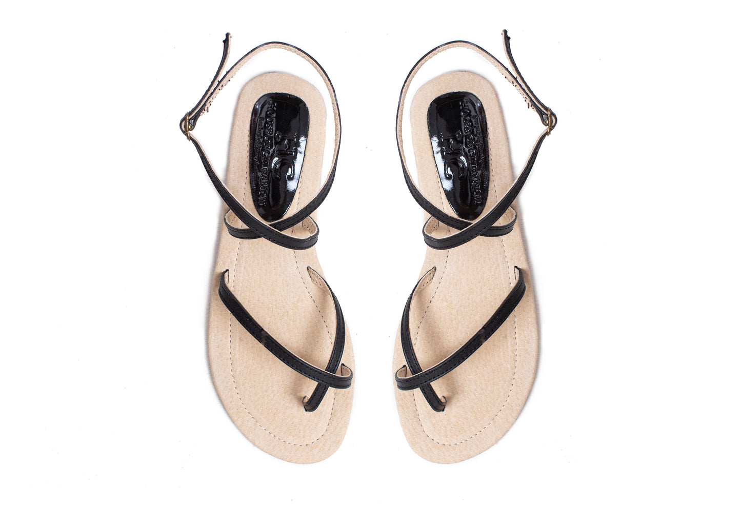 Strappy sandal - black leather