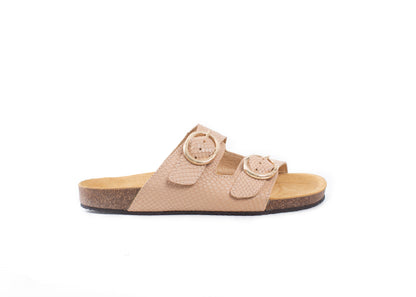 Greta Slides - neutral snakeprint